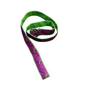 Toe Goz Cocktail Theme Pink Canvas Ribbon Belt D-ring Preppy Party Size M